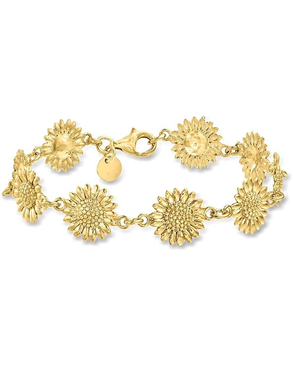 Ross-Simons Italian 18kt Gold Over Sterling Sunflower Bracelet | Amazon (US)