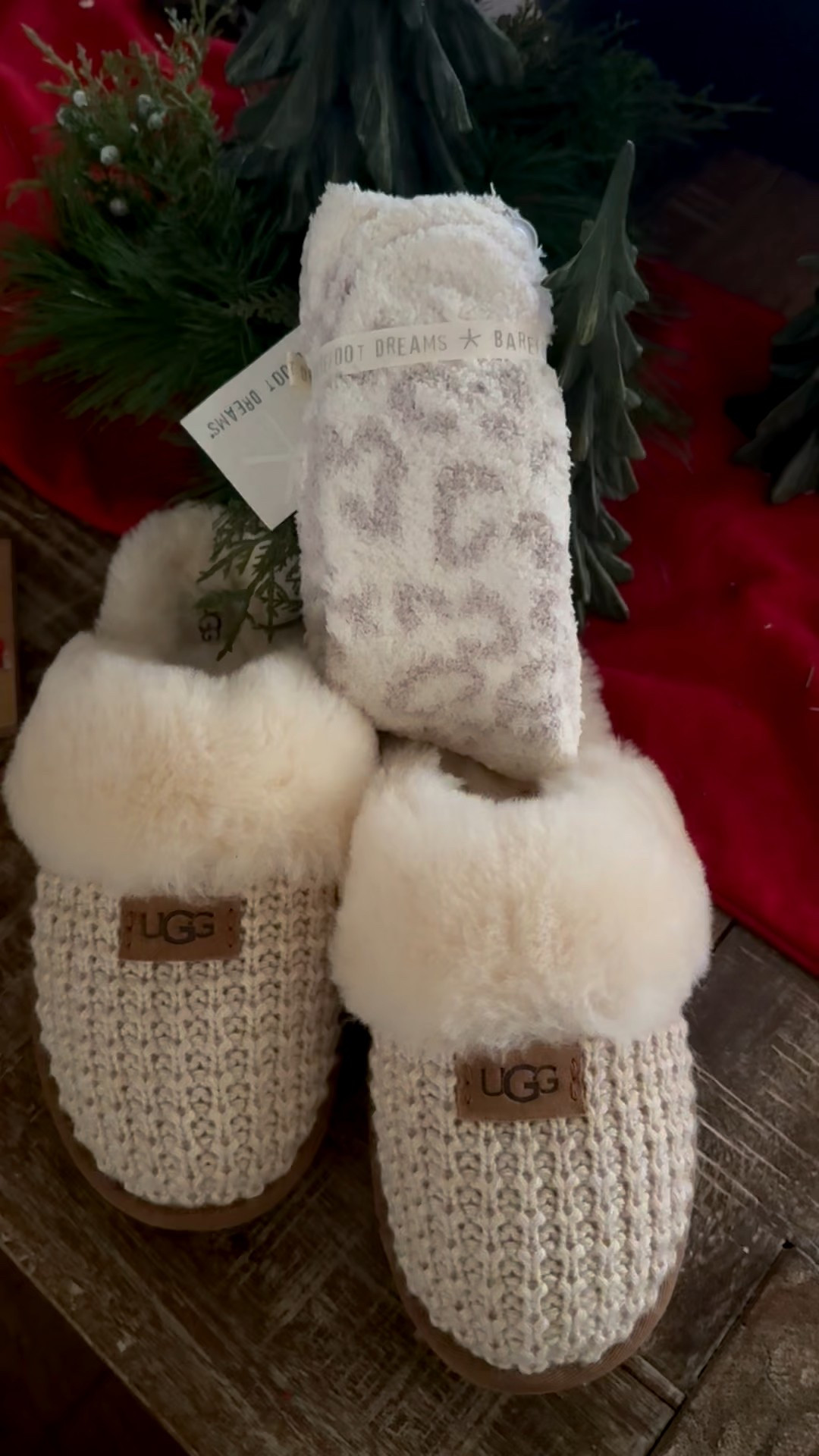 Holiday gift idea Barefoot Dreams socks and Ugg Slippers! Ugg cable knit slippers. Cozy gift idea. Cozy stocking stuffers for her. Cozy stocking stuffers for women. Gift for mom. Gift for sister. Gift for daughter. Gift for grandma. Gift for granddaughter ❤️ 

#LTKFindsUnder100 #LTKOver40 #LTKGiftGuide