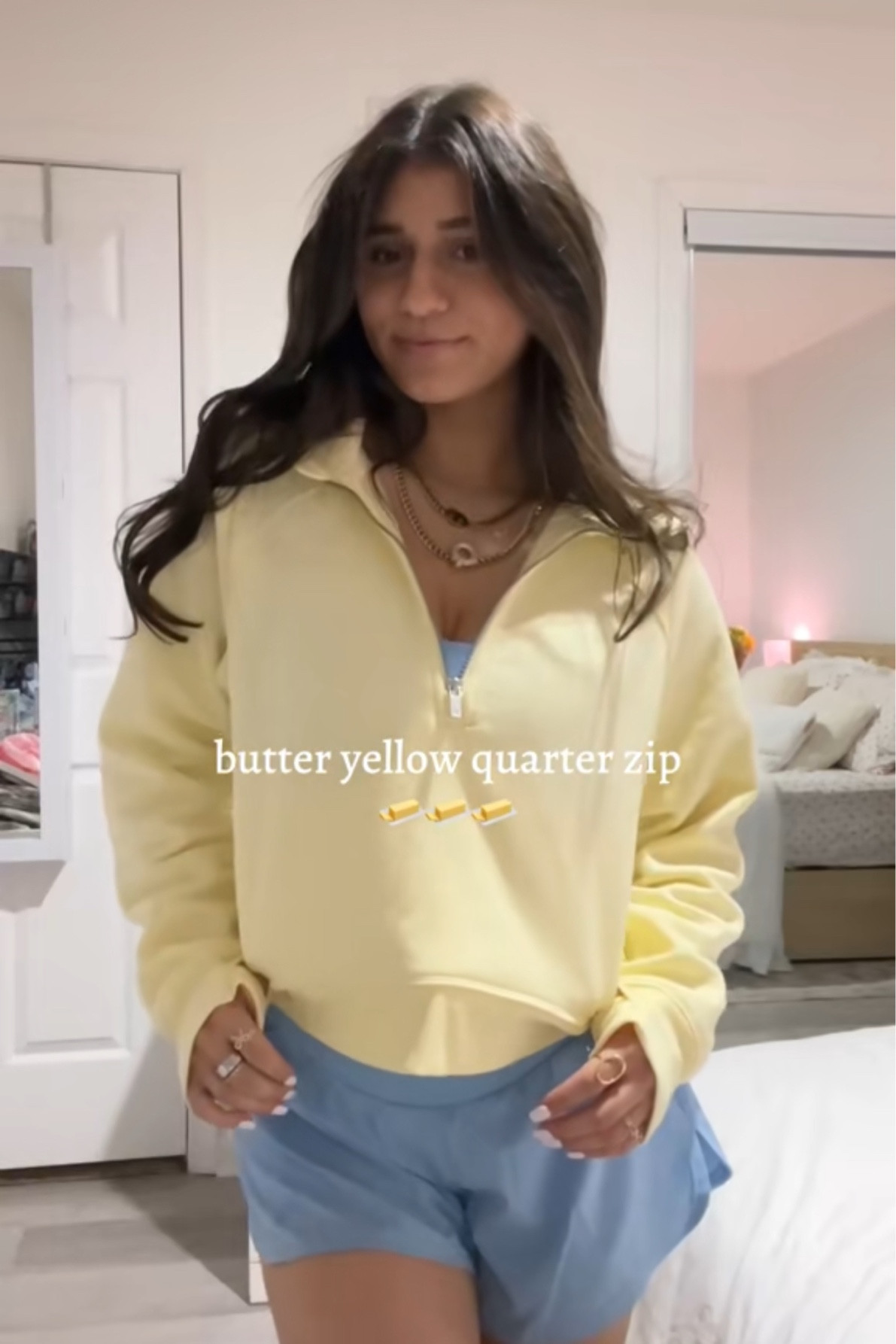 Wearing an extra small in the jacket and a small in the shorts and sports bra

#LTKFindsUnder50 #LTKStyleTip #LTKFitness