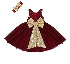 Cilucu Baby Girls Tutu Dress Flower Girl Lace Infant Big V-Back Dresses Belt Bow | Amazon (US)