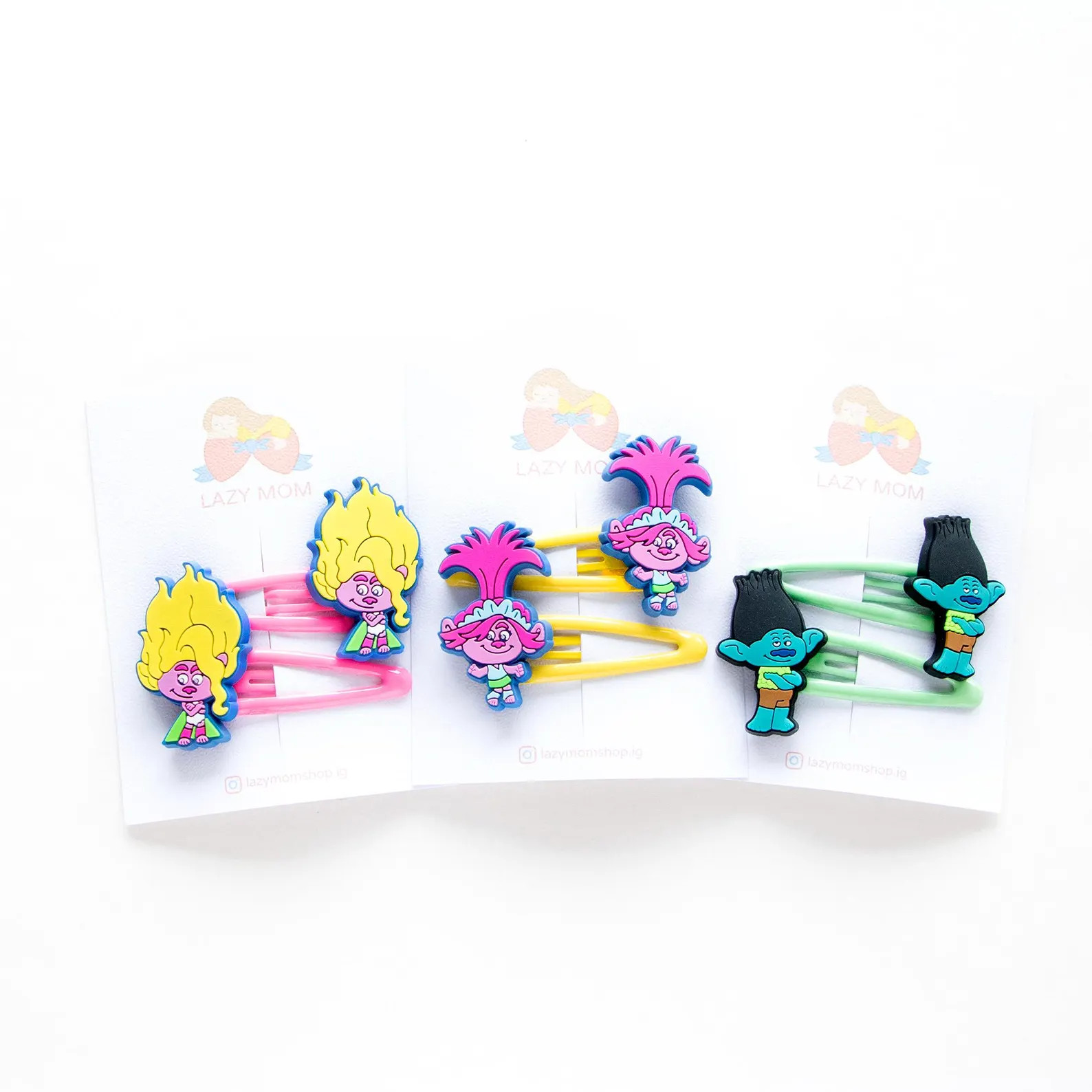 Set of 3 Trolls Hair Clip, Viva Hair Clips, Sister Hair Bows, Toddler Hair Clips, Poppy Hair Bows... | Etsy (Global)