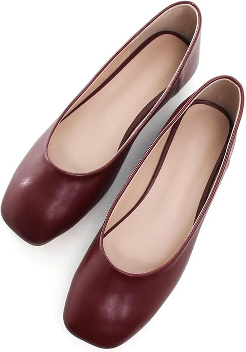 Hee grand Women's Flats Square Toe Ballet Shoes Casual Flats Satin Dress Shoes Comfort Slip-On Lo... | Amazon (US)
