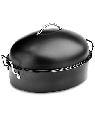 The Cellar Carbon Steel Nonstick 9-Qt Covered Oval Roaster with Rack, Exclusively at Macy's - Mac... | Macy's