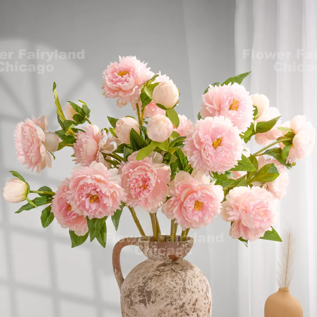 30“ 3-head Faux Peony Spray Long Stem - Artificial Flower - Pink - Etsy | Etsy (US)