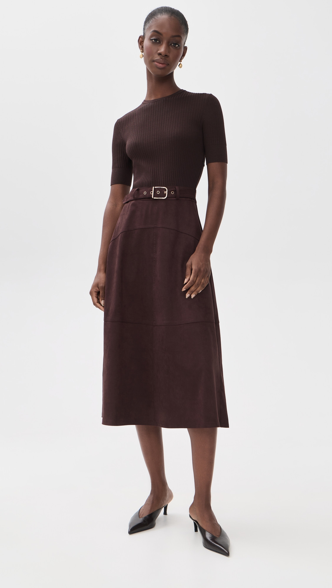 Shoshanna Mimi Dress Chocolate L | Shopbop