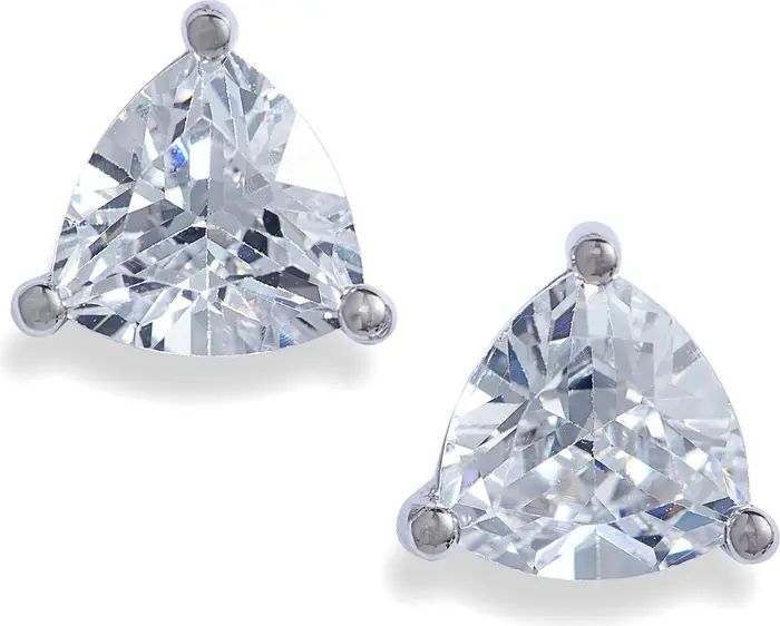 Nordstrom 2ct Trillion Sterling Silver Cubic Zirconia Stud Earrings | Nordstrom | Nordstrom