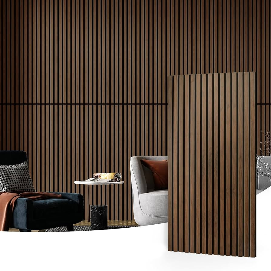 Art3d 2-Pack Acoustic Wood Slat Wall Panels for Interior Decor, 3D Fluted Sound Absorbing Wood Pa... | Amazon (US)