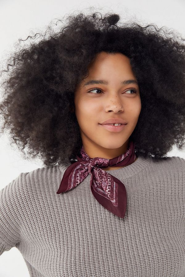 Paisley Silky Mini Square Scarf | Urban Outfitters (US and RoW)