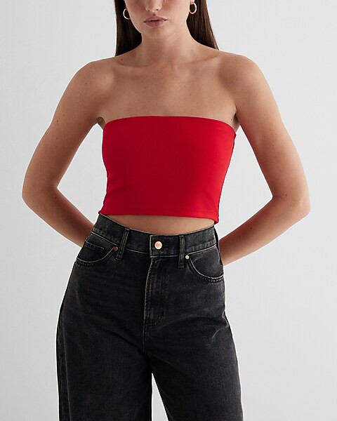 Body Contour High Compression Cropped Tube Top | Express
