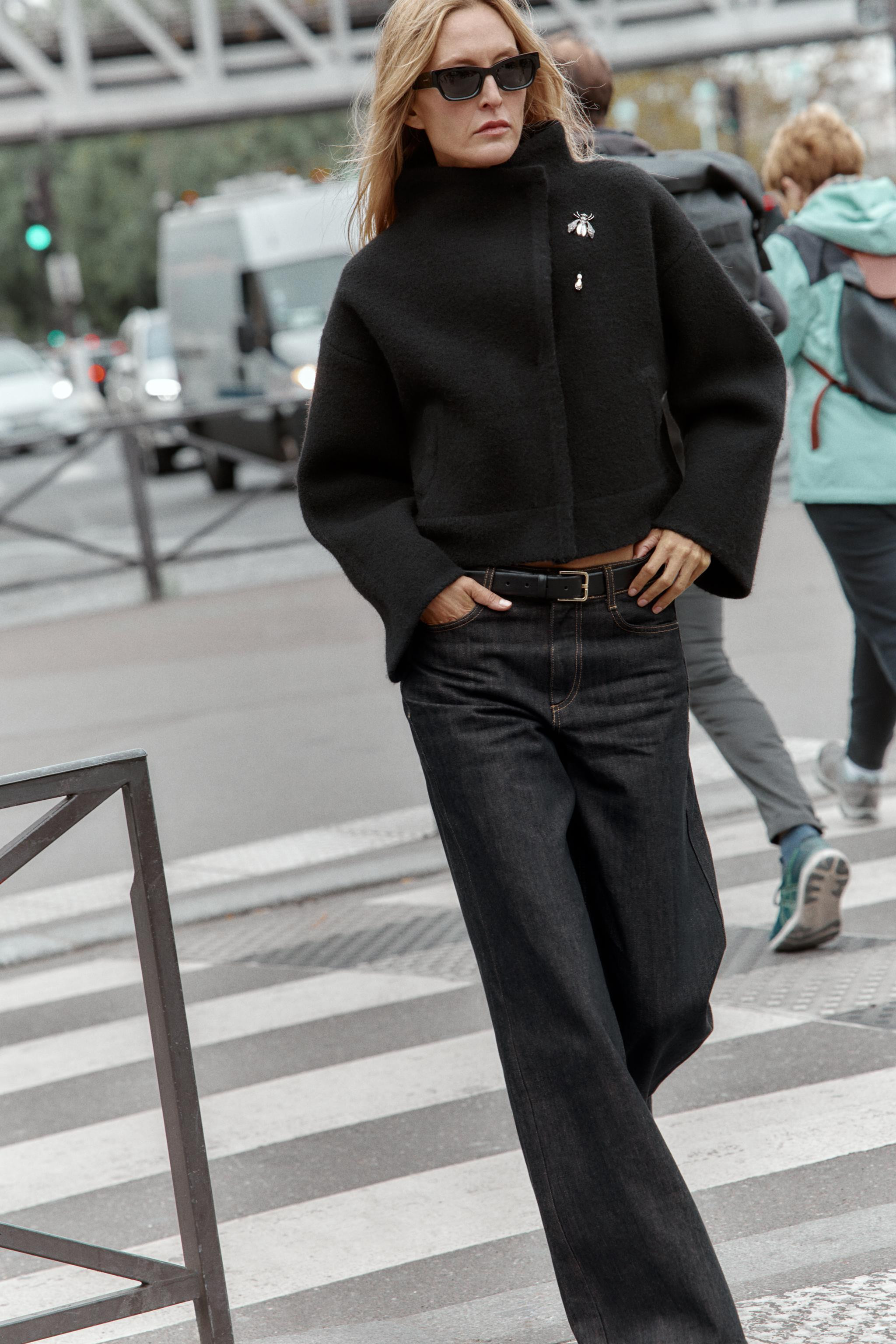 KNIT DOUBLE-BREASTED BOMBER JACKET | Zara UK