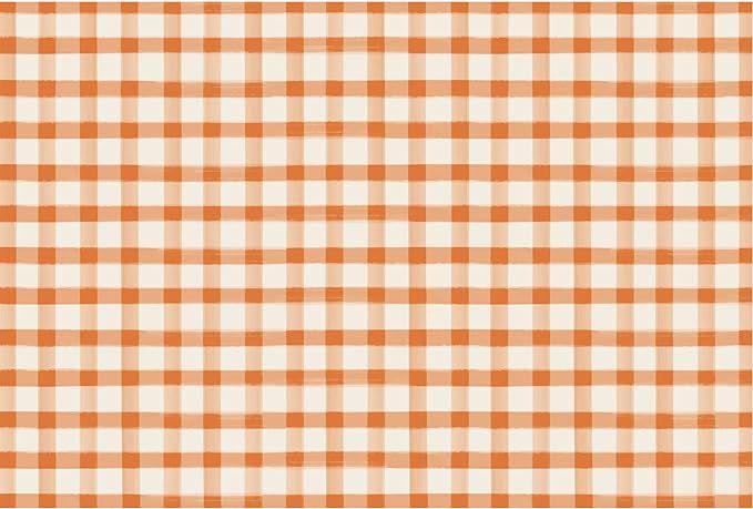 Hester & Cook Orange Painted Check Paper Placemat, 24 Sheets | Amazon (US)