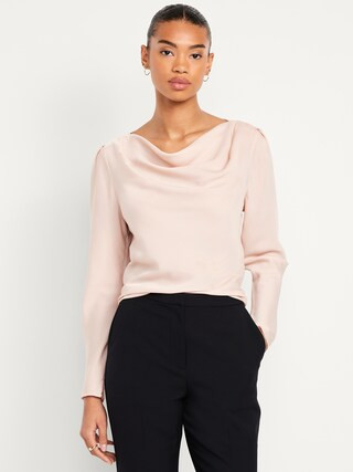 Cowl-Neck Satin Top | Old Navy (US)