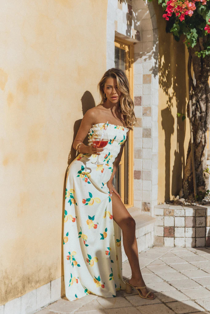 Mikaela Maxi Dress - Lemon Print | Petal & Pup (AU)