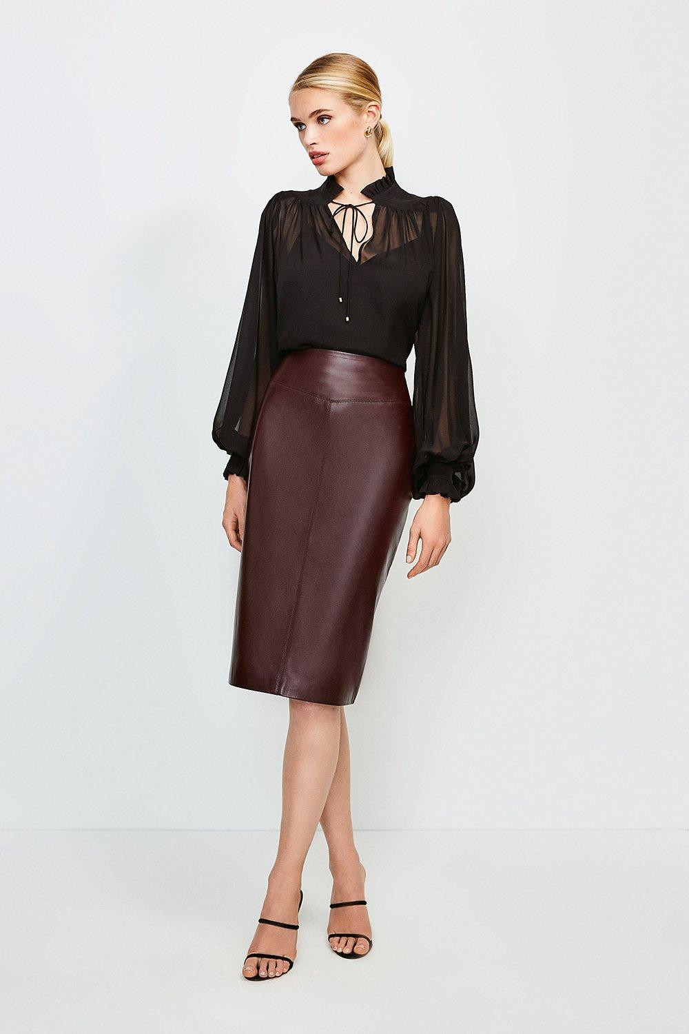 Leather Pencil Skirt | Karen Millen UK + IE + DE + NL