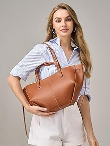 CHUNLI Trendy Satchel Bags for Women Luxury PU Leather Purses Work Tote with Top Handle Large Cap... | Amazon (US)