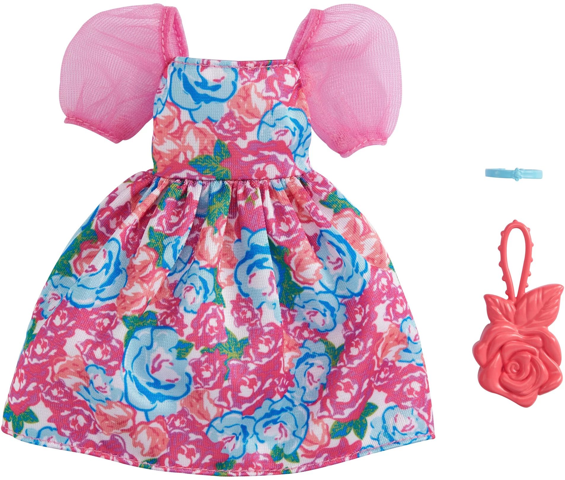 Barbie Doll Clothes Floral Dress W Ith Puffy Sleeves And 2 Accessories | Walmart (US)