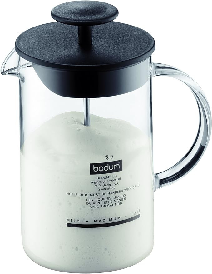 Bodum 1446-01US4 Latteo Manual Milk Frother, 8 Ounce, Black | Amazon (US)
