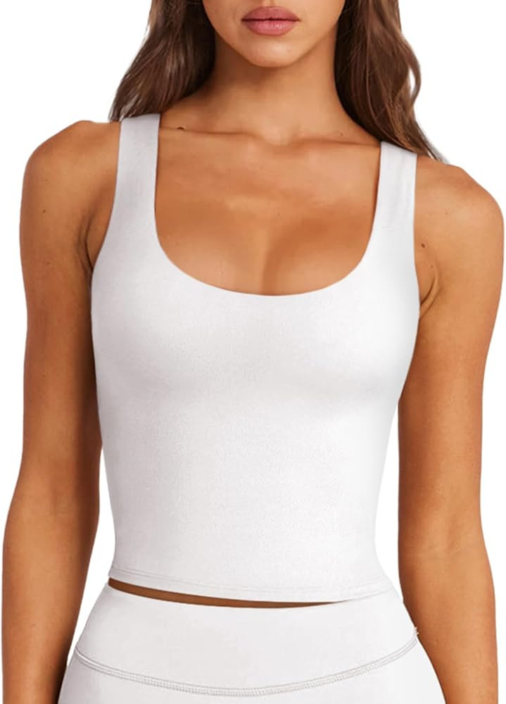 LASLULU Womens Sport Bras Long Line Workout Yoga Gym Athletic Tops Clothes Shirts Camisole Padded... | Amazon (US)