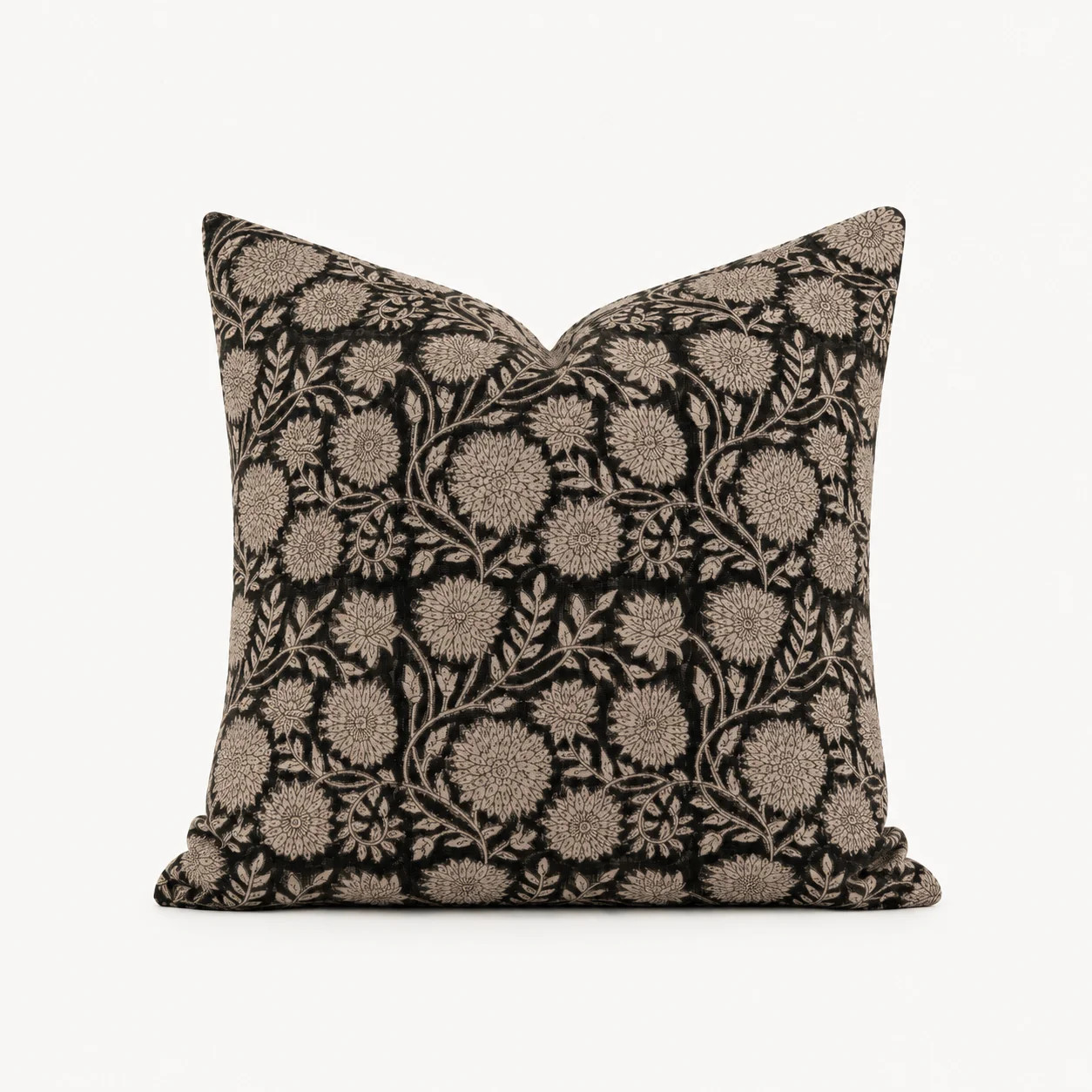 Rowan Floral Pillow Cover | Large Chocolate Print | Danielle Oakey Interiors INC
