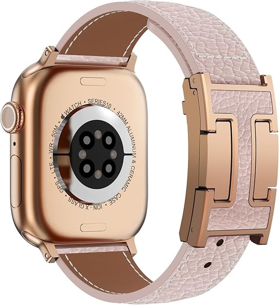 CHANCHY Leather Magnetic Watch Band Compatible with Apple Watch Bands 40mm 38mm 41mm 42mm 44mm 45... | Amazon (US)