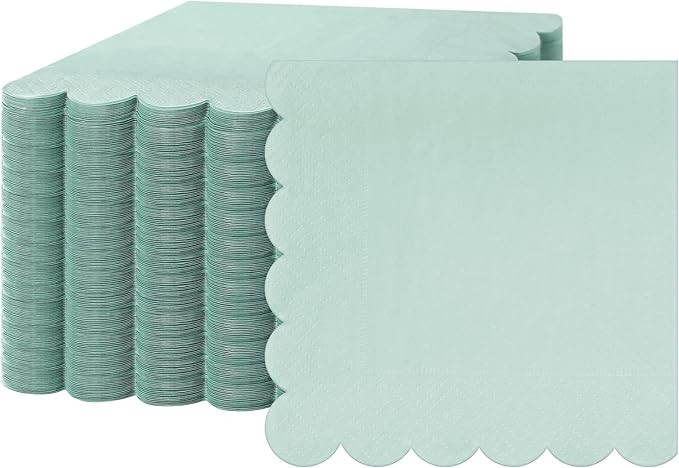 100 Pcs Scalloped Cocktail Napkins Thick Paper Napkins Disposable Party Napkins Beverage Napkins ... | Amazon (US)