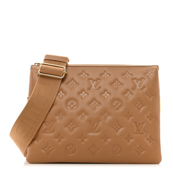 Lambskin Embossed Monogram Coussin PM Camel | FASHIONPHILE (US)