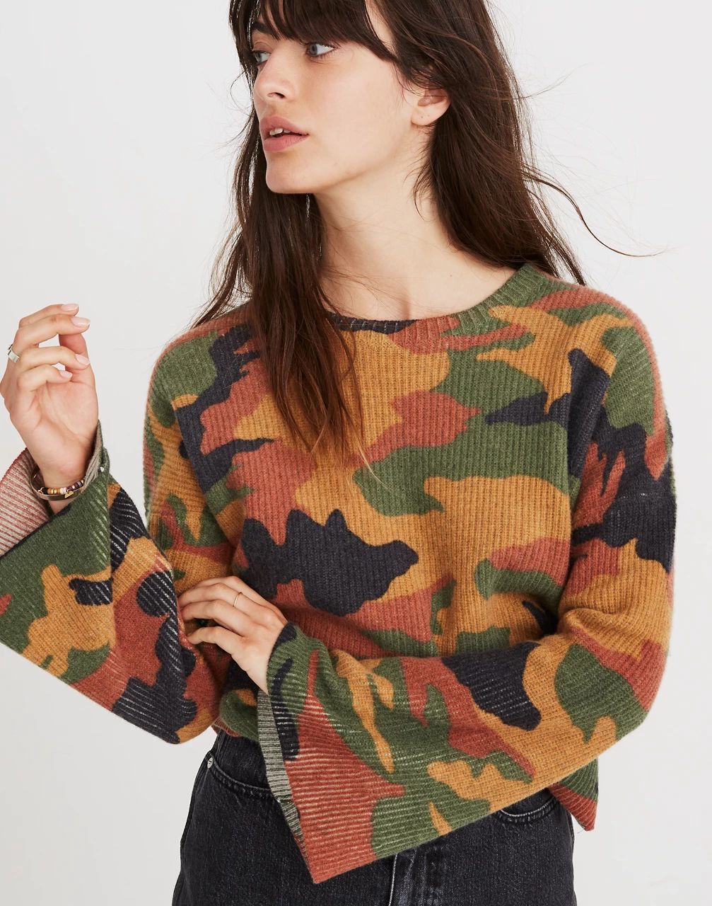 Cottontail Camo Wide-Sleeve Sweater | Madewell