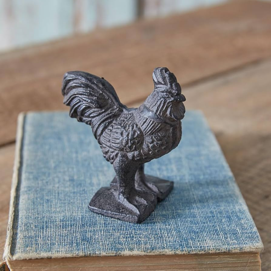 Colonial Tin Works Cast Iron Rustic Brown Rooster Figurine, 3.5-inch Height, Tabletop Decoration,... | Amazon (US)