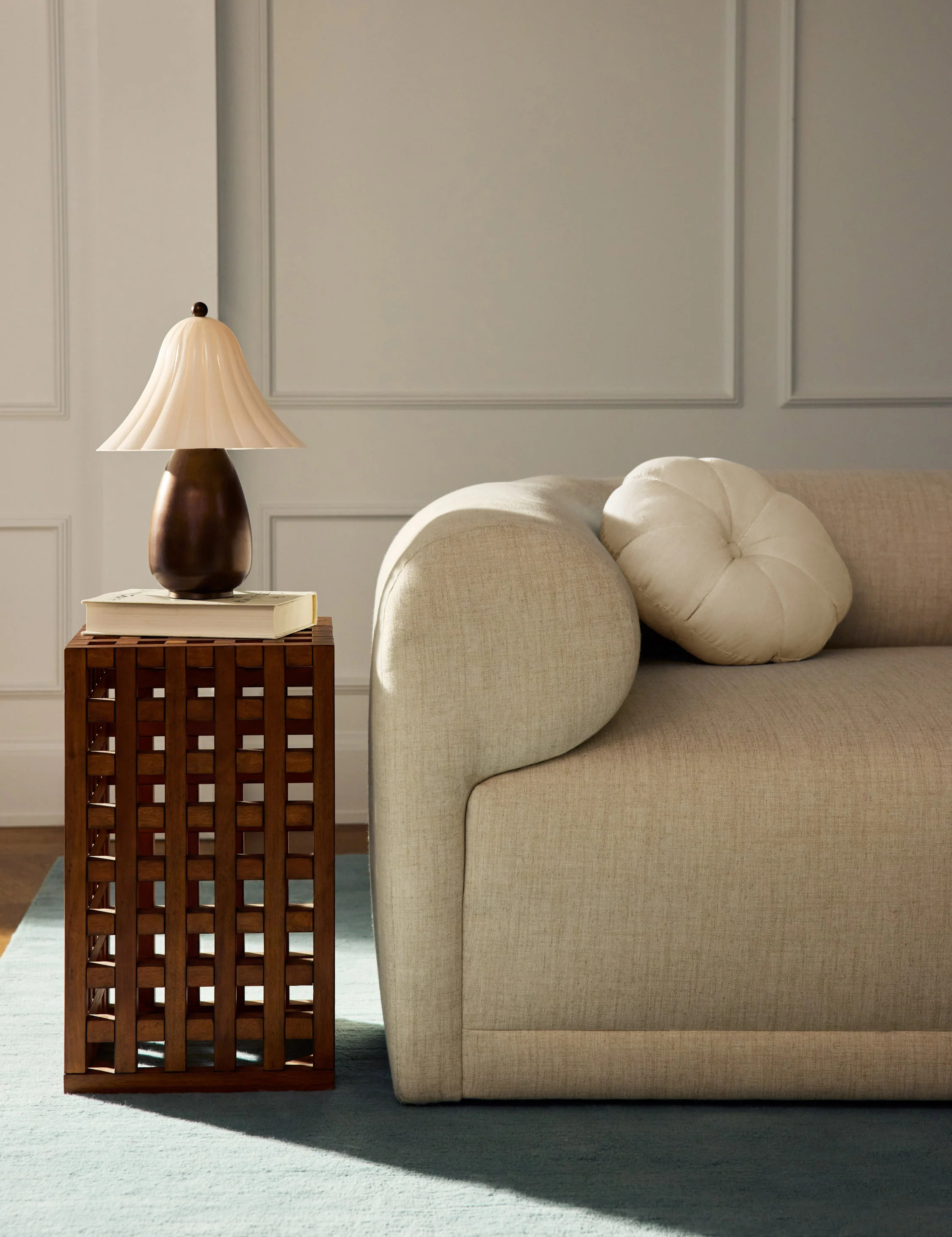 Padou Linen Cotton Round Pillow | Lulu and Georgia 