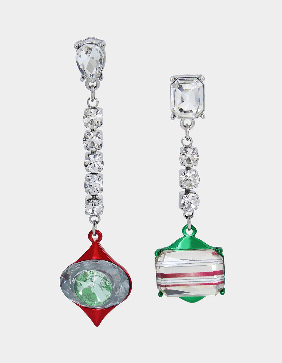 ICE QUEEN ORNAMENT MISMATCH EARRINGS MULTI | Betsey Johnson