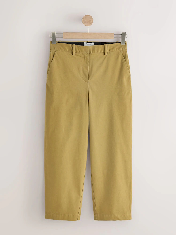 Tan Brown N. Premium Barrel Leg Chino Trousers | Next US