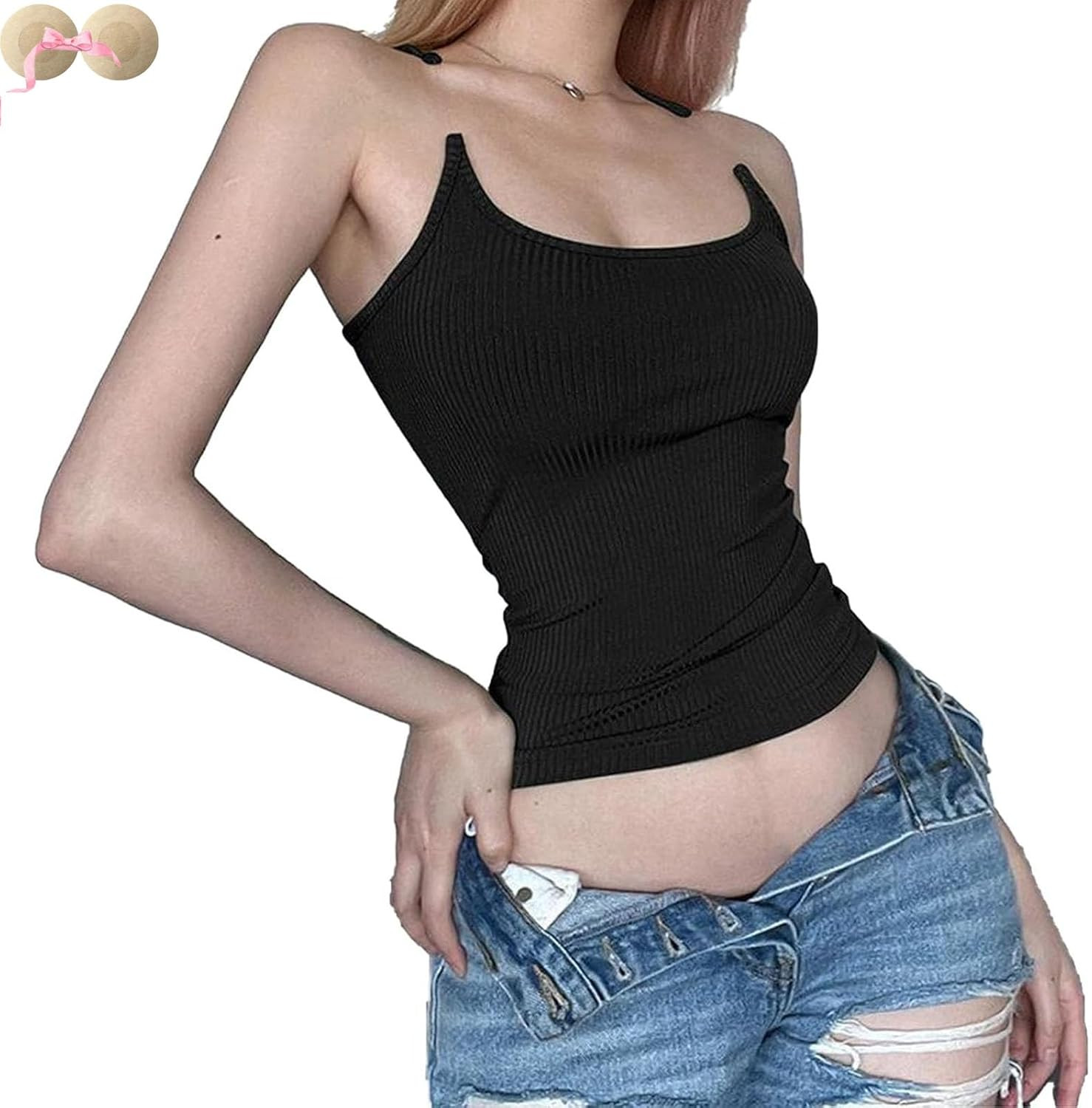 Houdini Tank Top, Houdini Tank Top Invisible Straps, Invisible Strap Tank Top, Sexy Clear Strap T... | Amazon (US)