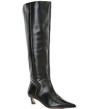 Gianni Bini Gianna Leather Kitten Heel Tall Boots - 6.5 | Dillard's