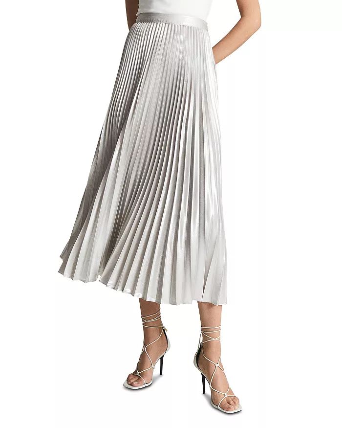 Elle Metallic Pleated Midi Skirt | Bloomingdale's (US)