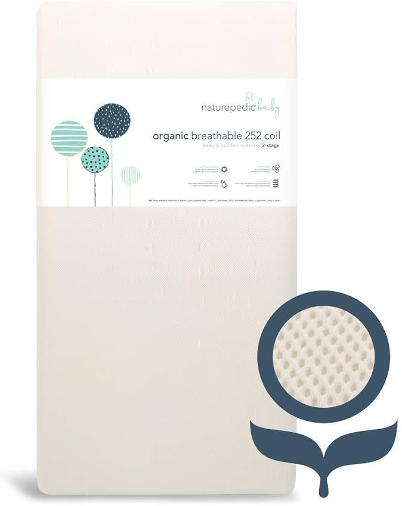 Naturepedic Organic Crib Mattress - 2-Stage 252 Coil Infant & Toddler Mattress with Protector Pad... | Amazon (US)