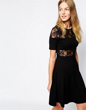 French Connection Linear Wrap Skater Dress | ASOS US