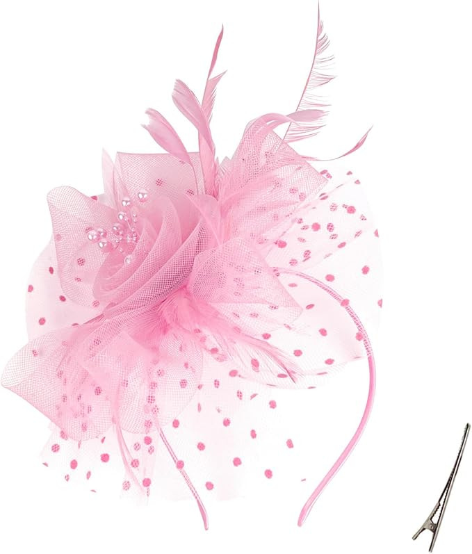 Fascinators for Women Tea Party Headband Kentucky Derby Hats Cocktail Flower Mesh Feathers Headwe... | Amazon (US)