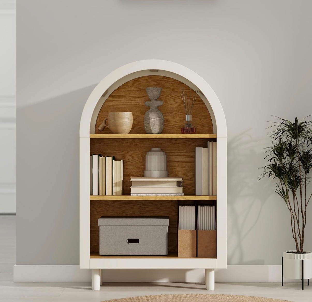 Knocbel 37.4" Small Arched Bookcase Display Cabinet with Storage Shelves, Wooden Bookshelf Cupboard for Living Room Kitchen and Office (White and Natural)

Aesthetic bookshelf

#LTKU #LTKKids
