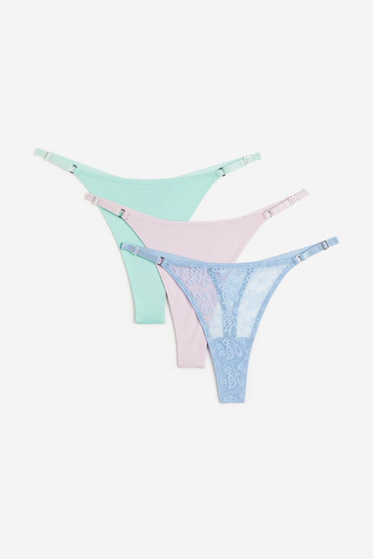 3er-Pack Baumwollslips Thong | H&M (DE, AT, CH, NL, FI)