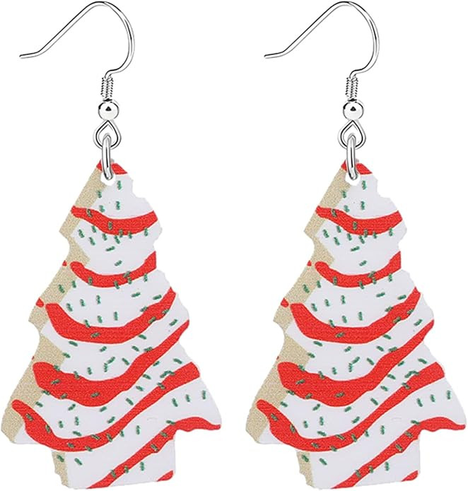 Christmas Earrings for Women Cute Funny Acrylic Christmas Santa Claus Tree Cat Dinosaur Earrings ... | Amazon (US)