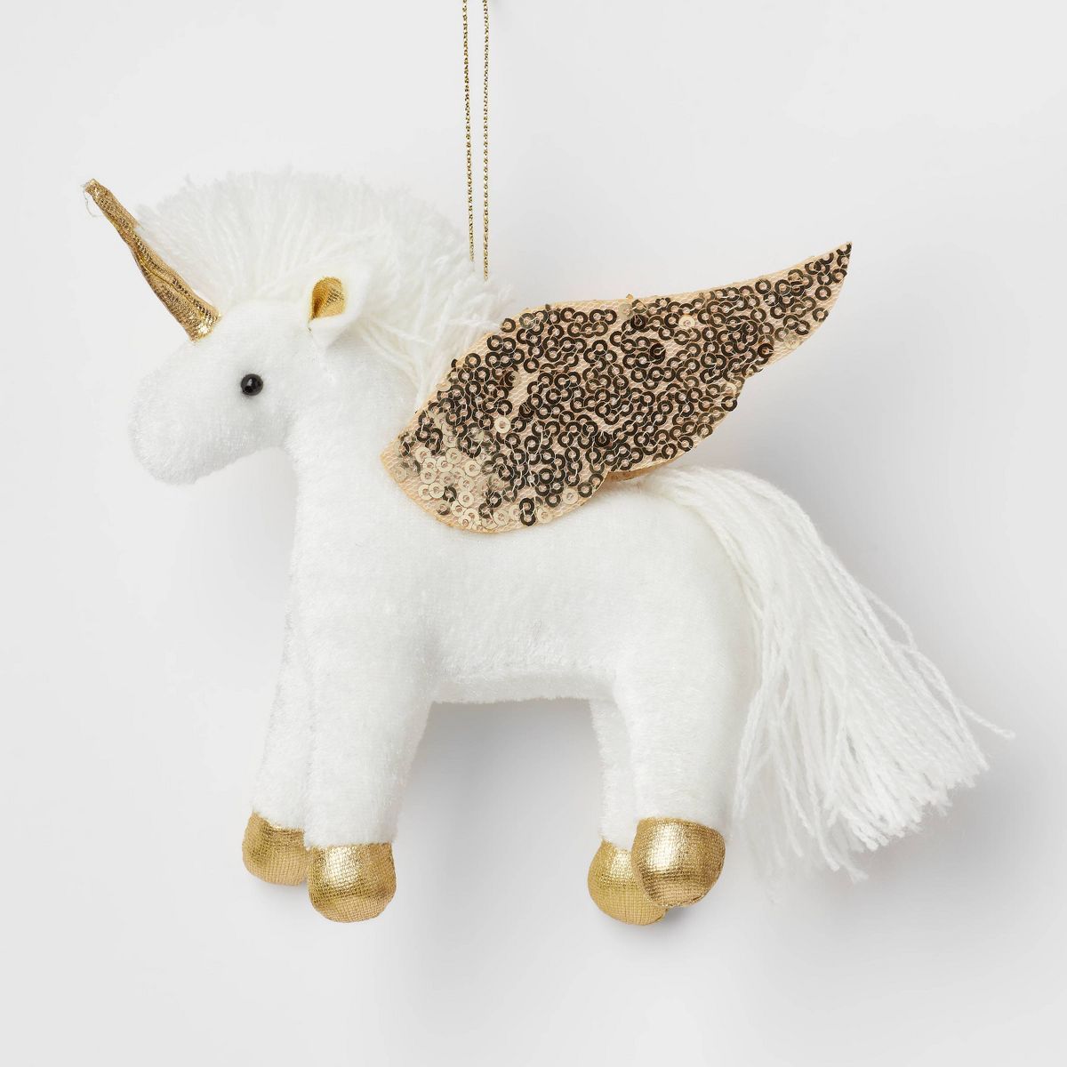 Fabric Unicorn with Sequined Wings Christmas Tree Ornament - Wondershop™ | Target