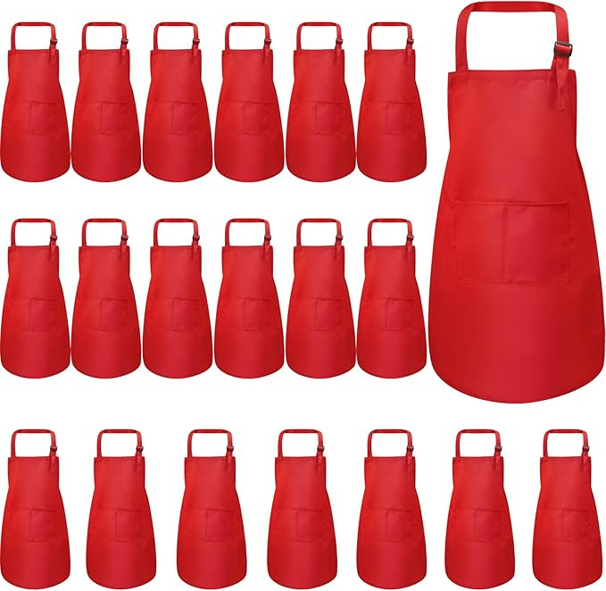 Eurzom 20 Pcs Christmas Kids Artists Aprons with Pockets Adjustable Chef Apron Children Painting ... | Amazon (US)