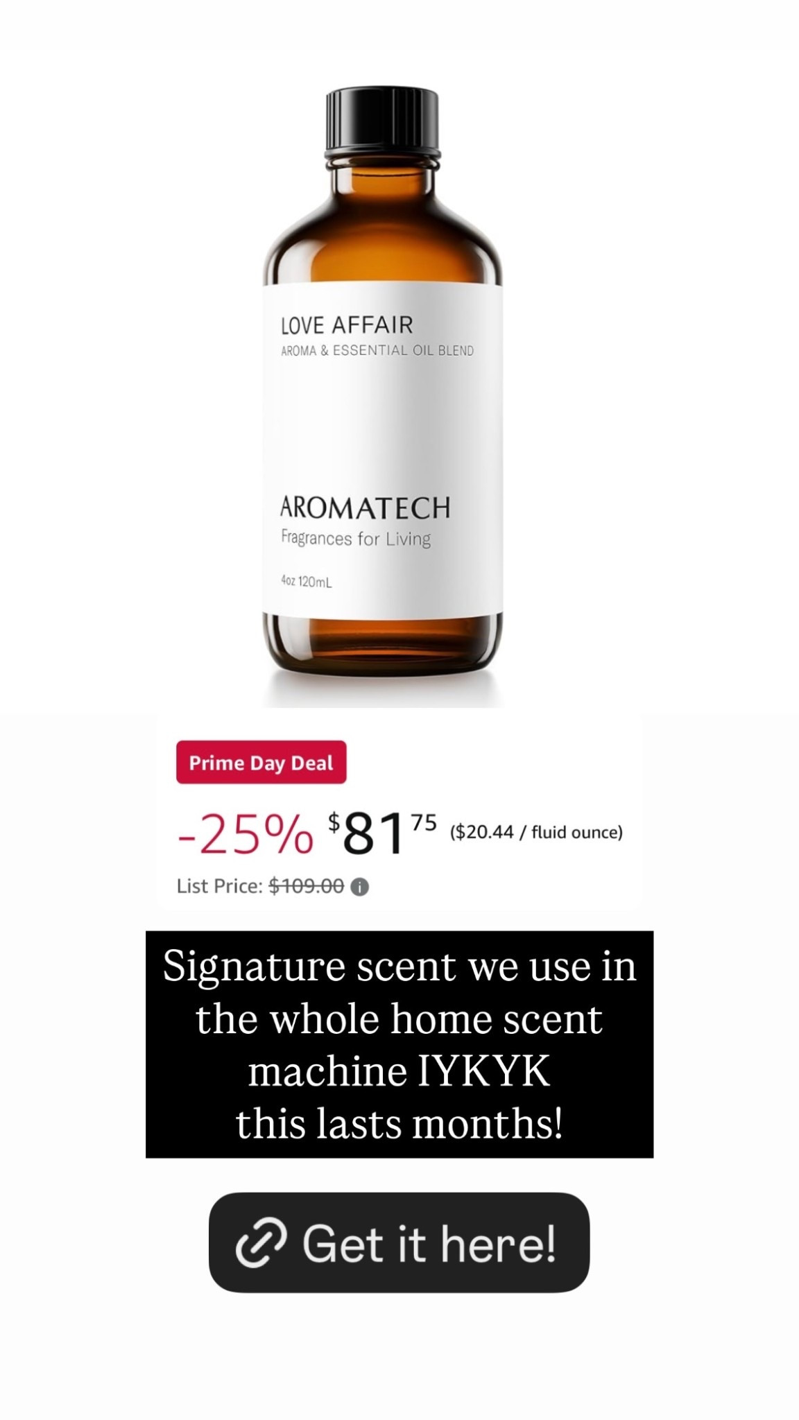 Signature scent we use in the whole home scent machine IYKYK
this lasts months!