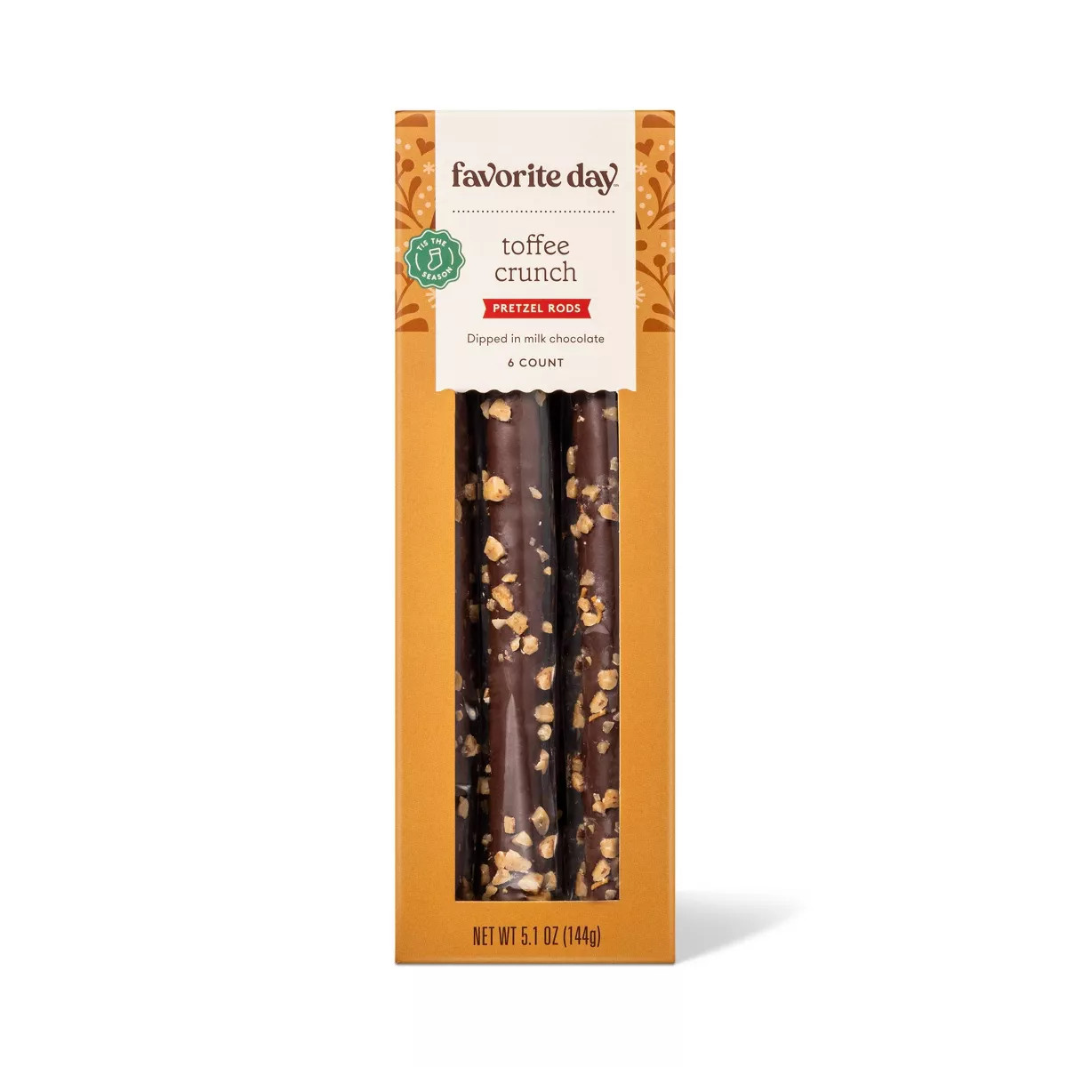 Christmas Toffee Crunch Pretzel Rods - 5.1oz /6ct - Favorite Day™ | Target
