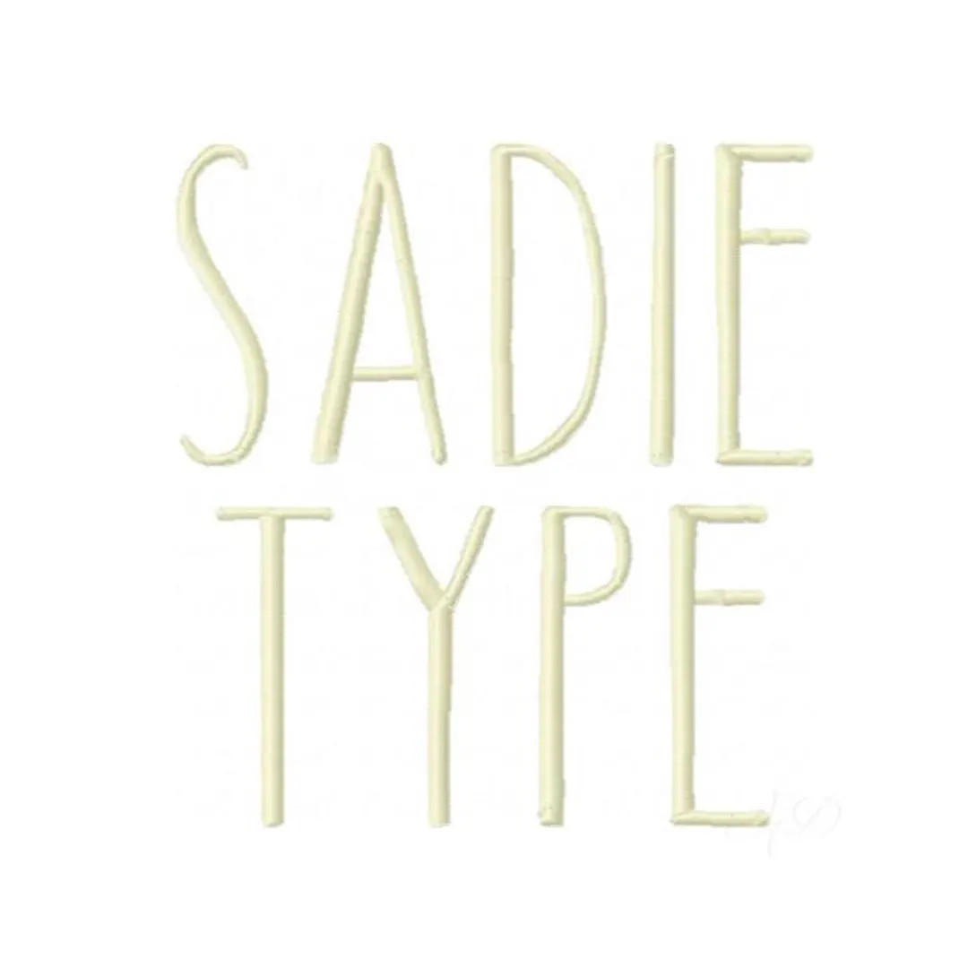 3 Sizes Sadie Small 1/2", 1", 1.5" Satin Stitch Embroidery Machine Font Package Herrington Design... | Etsy (US)
