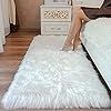 Premium Faux Sheepskin Fur Rug White - 2.3x5 feet - Best Extra Long Shag Pile Carpet For Bedroom ... | Amazon (US)