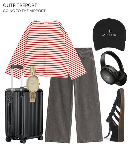 Denim jeans adidas sneakers trainers hat striped sweater travel bag 

#LTKbag #LTKshoes #LTKstyletip