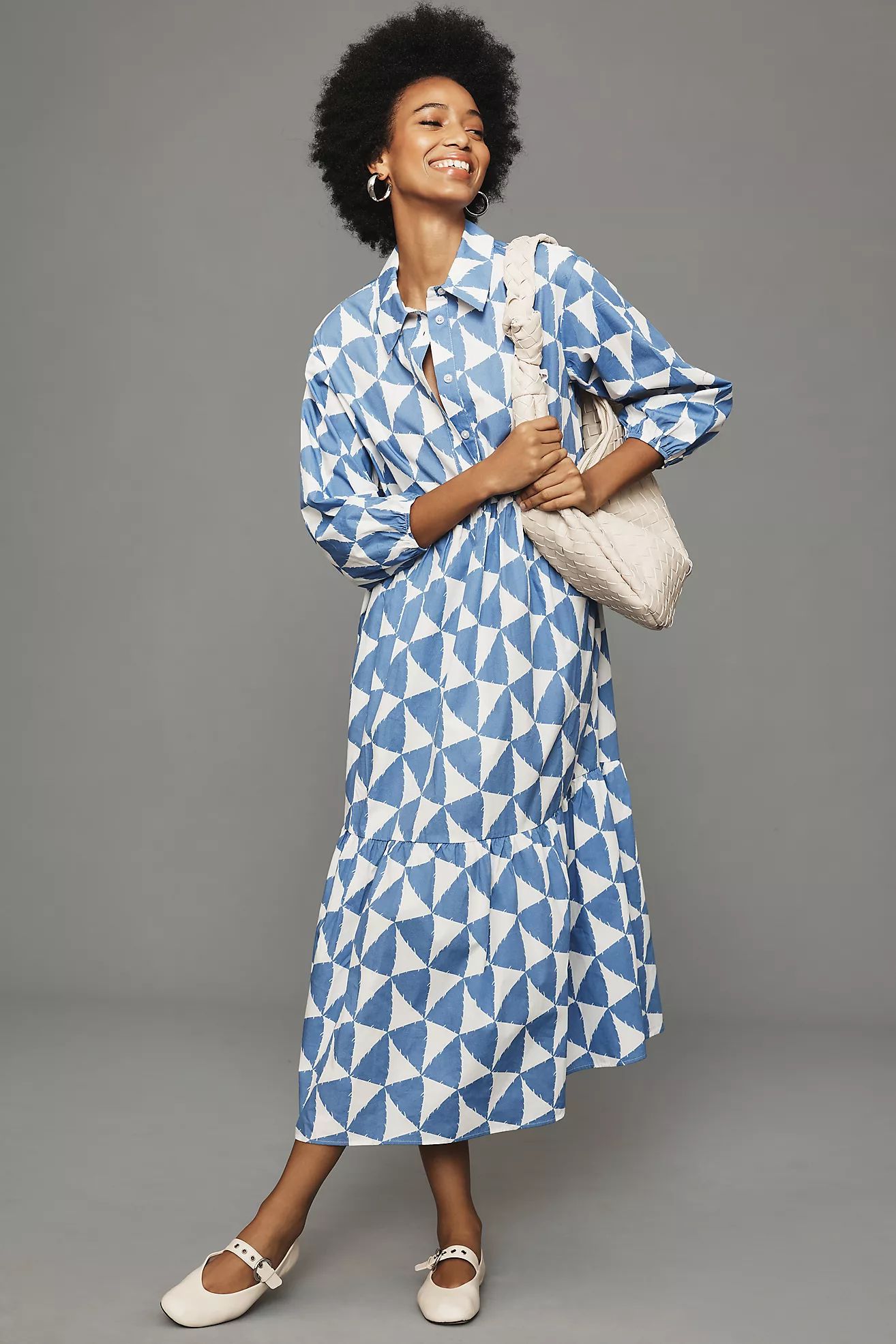 The Bettina Tiered Shirt Dress by Maeve | Anthropologie (US)