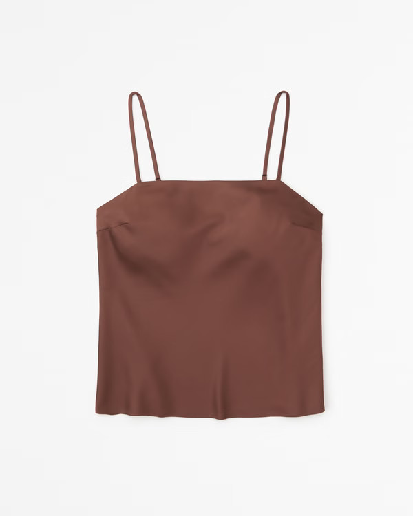 Women's Satin Squareneck Cami Top | Women's Tops | Abercrombie.com | Abercrombie & Fitch (US)