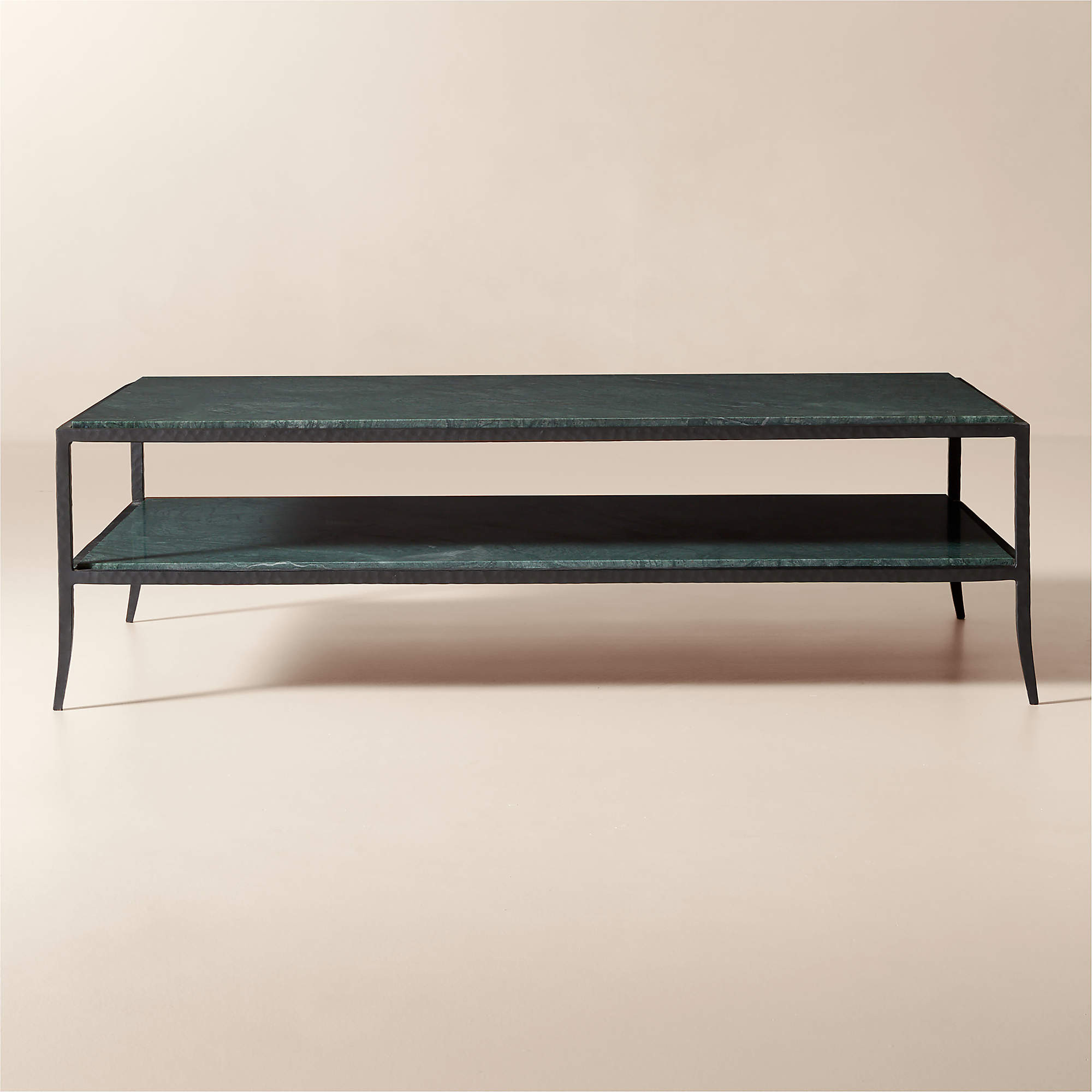 Sergio 55" Green Marble and Iron Rectangular Coffee Table + Reviews | CB2 | CB2
